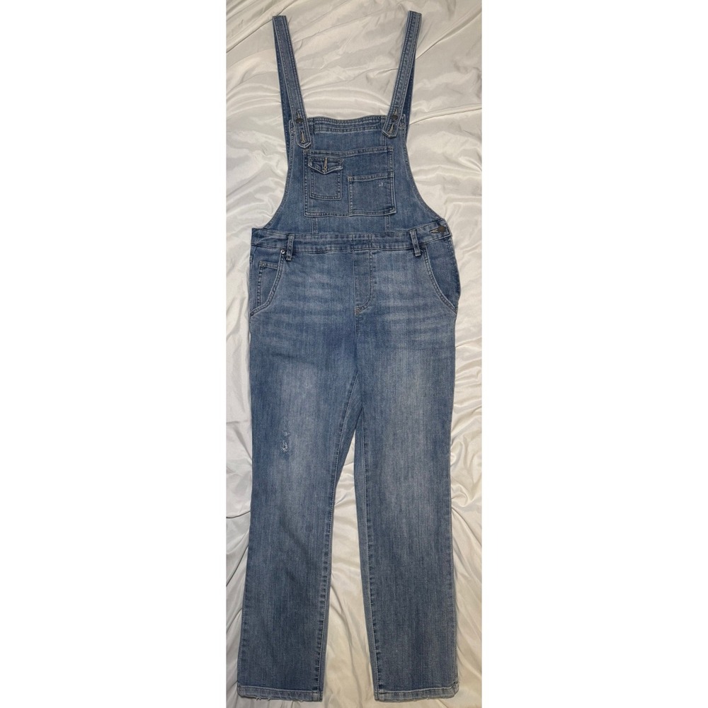 Free People Straight Leg Denim Overalls Womens 29 Blue Distressed Streetwear